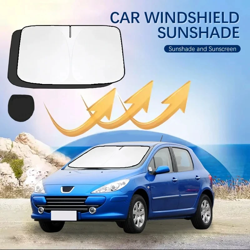 

Car Windshield Sun Shade Covers for Front Window Sunscreen UV Parasol For Peugeot 307 sw 307 cc Summer Car Accessories