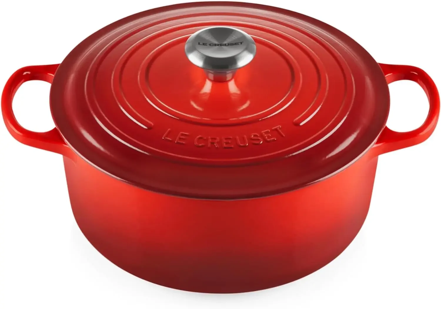 Geëmailleerde Gietijzeren Ronde Nederlandse Oven, 5.5 Qt., Cerise