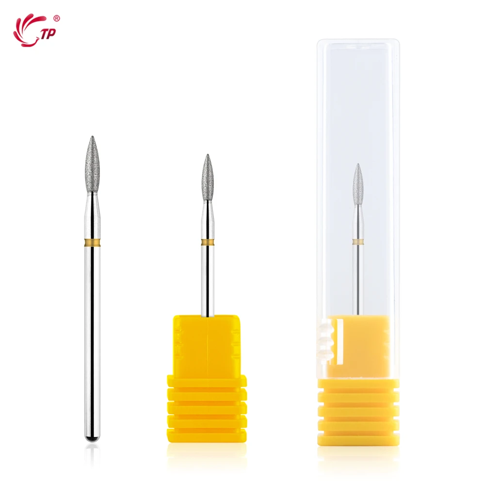 TP 2 Pz/set Punta da trapano per unghie diamantata fine Forma a cono Macinini russi Cuticola Pulita Burr Trapano elettrico per manicure Accessori per unghie