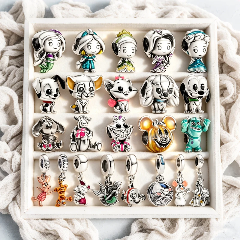 2026 Novedad DIY Brillante Original Tigger Pig Pooh Dangle Ratatouille Sirena Charm Bead Compatible con Pulsera Snake Joyería de Moda Regalo