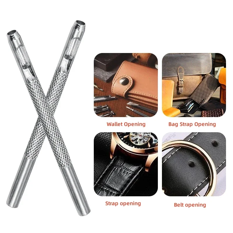 4Pcs Leather Shape Hole Punch Kit Belt Hollow DIY Punch Set Metal Cutter Tool for Watch Band Craft Clothing 2.5/3.0/3.5/4.0mm