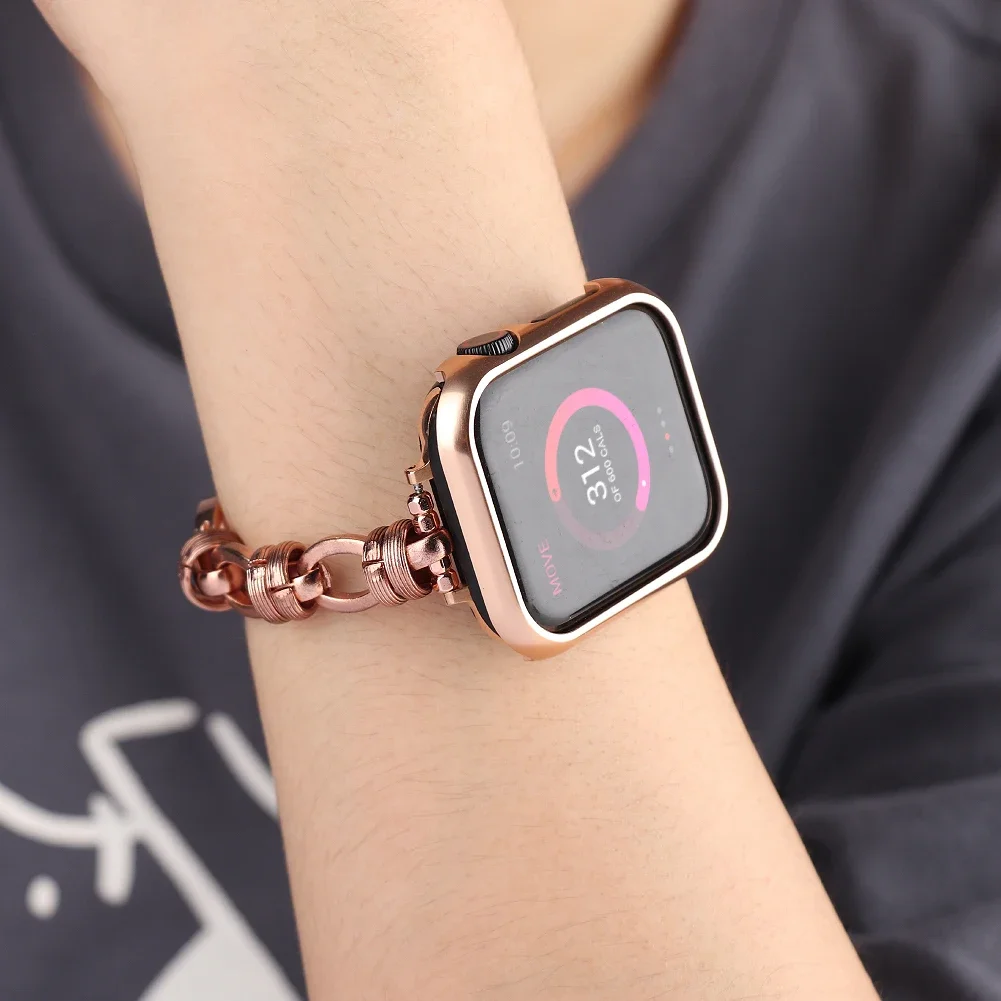 Metal Strap for Apple Watch Series Ultra 10 9 8 7 45mm 41mm 42mm 46mm 6 5 4 SE 44mm 40mm Stainless Steel Chain Wristband Correa