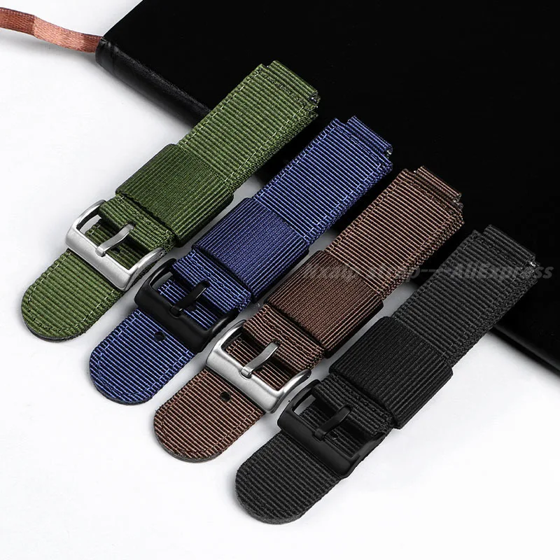 Nylon Watch Strap for Casio AE-1200 1300 AE-1000W F91W F84 GA-100/110 GA-2100/5600/6900series Men\'s Canvas Watchband 16mm 18mm