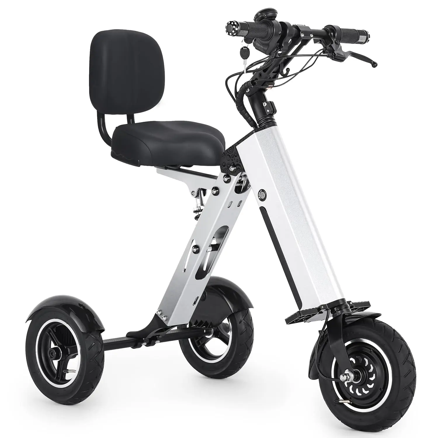 3 Wheels Foldable Powered Mobility Scooter with Backrest Seat, Customized
