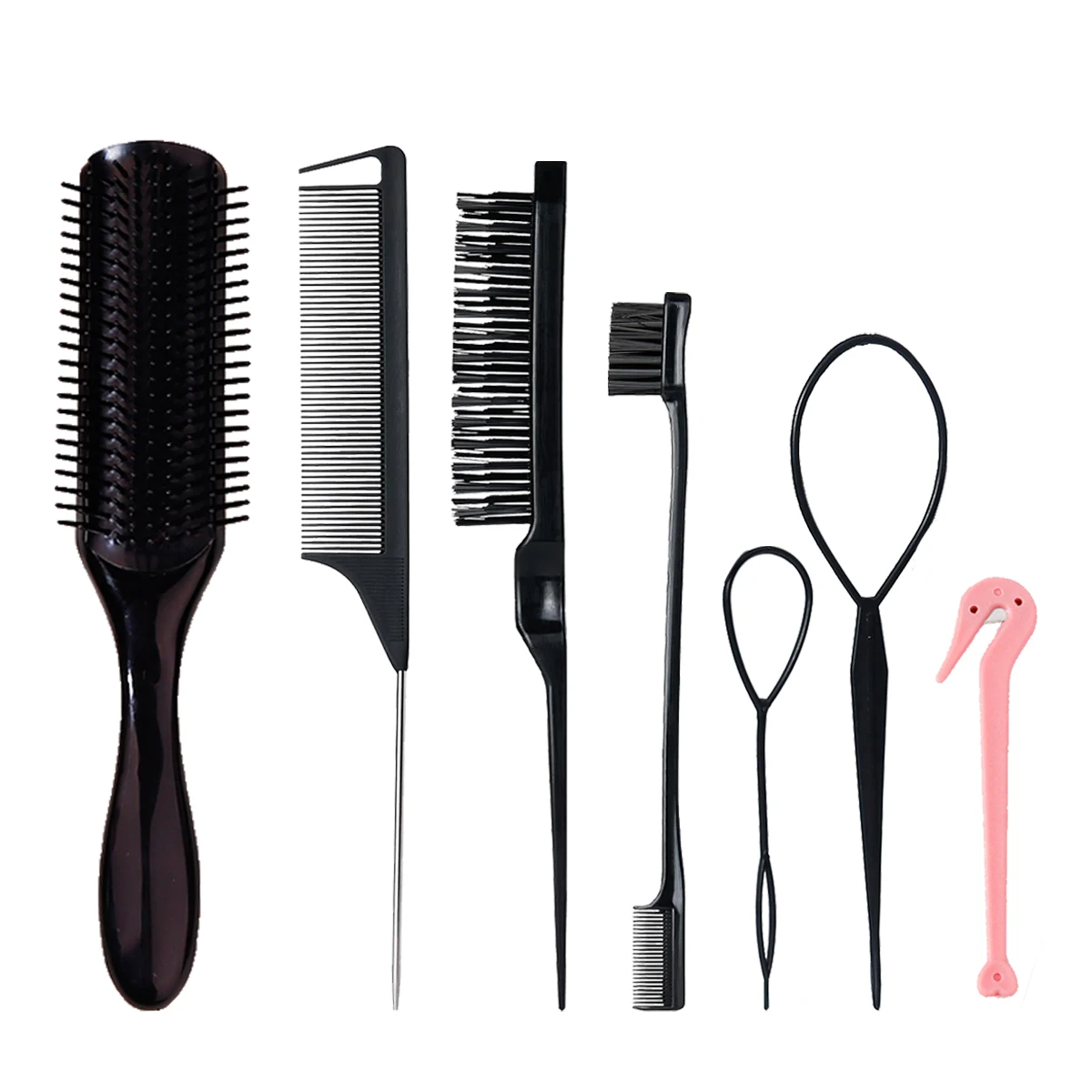 

Набор для укладки волос из 7 предметов - подходит для дома и парикмахерских, подходит для сухих и влажных волос, специально для париков из натуральных волос.