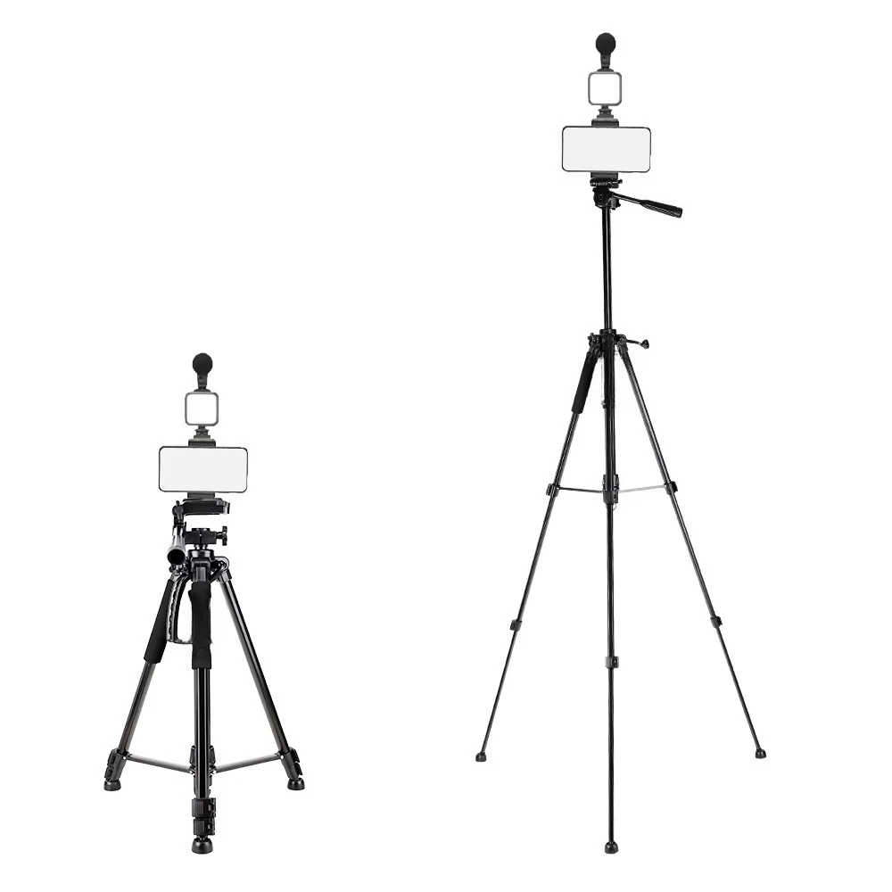 Selfie Light Emitting Diode Light Mobile Phone Holder Tripod