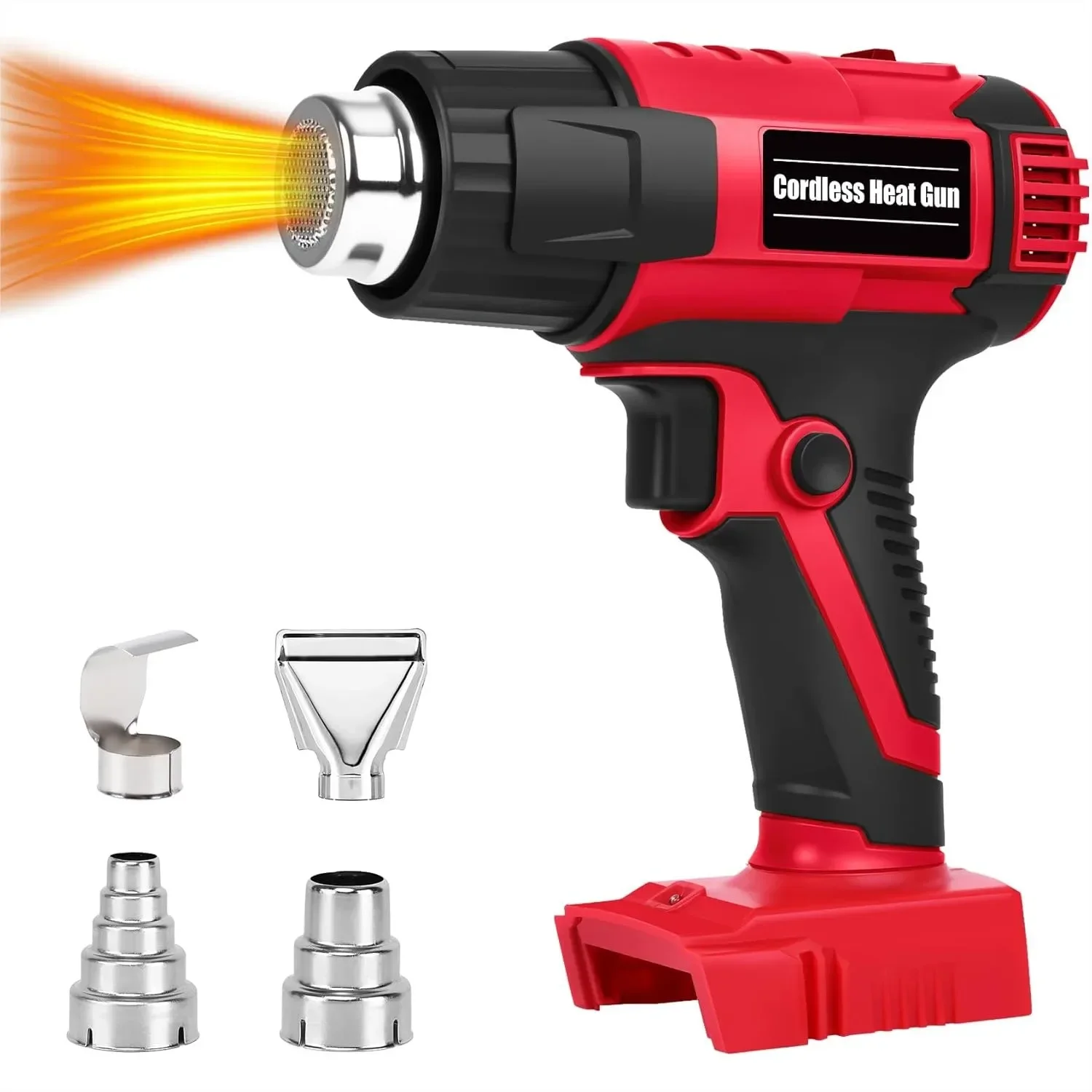 

Cordless Heat Gun 380W 1022°F 572°F Compatible With Milwaukee M18 18V Battery Portable Hot Air Gun Fast Heating LED Light 4 Nozzles For Shrink Tubing Vinyl Wrap