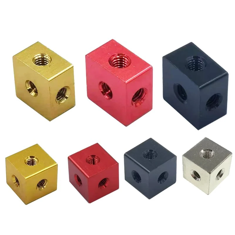 8pcs 10x10x6/10mm hexagonal nut M3 screw cube nut three sided fixed block connector DIY 3D printer accessory Acrylic case screw