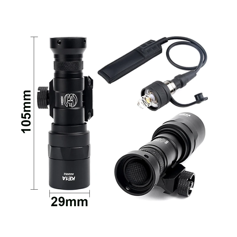 WADSN Airsoft Weapon Light Surefir M300 M300B Mini Scout Light Rifle AR15 HK416 M4 Hunting Metal LED Flashlight Lanterna Torch