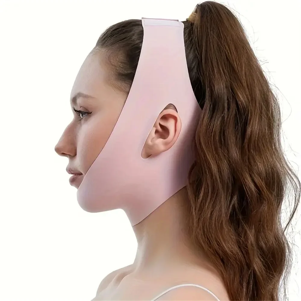 Vendaje de Estiramiento facial en forma de V, máscara de línea en V, medicina deportiva, correa de ajuste de mejillas y barbilla, cinturón de belleza de contorno más delgado para mujeres
