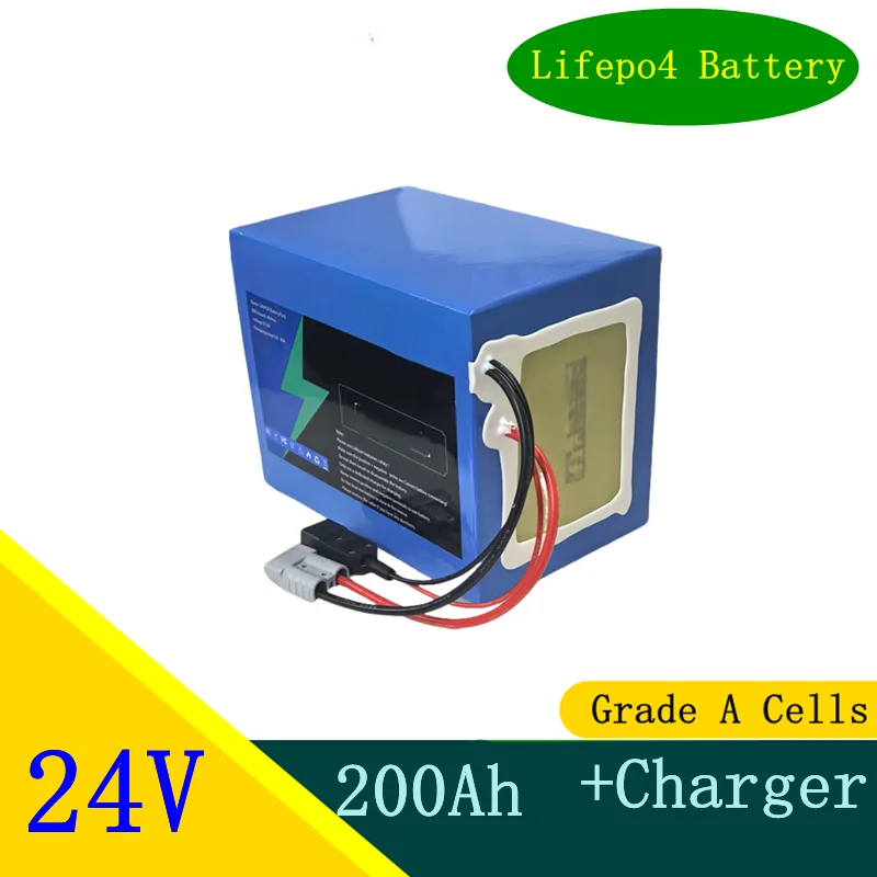 

24V 200AH lifepo4 lithium iron phosphate battery pack deep cycle 200A BMS akku to replace lead acid for Inverter Solar UPS