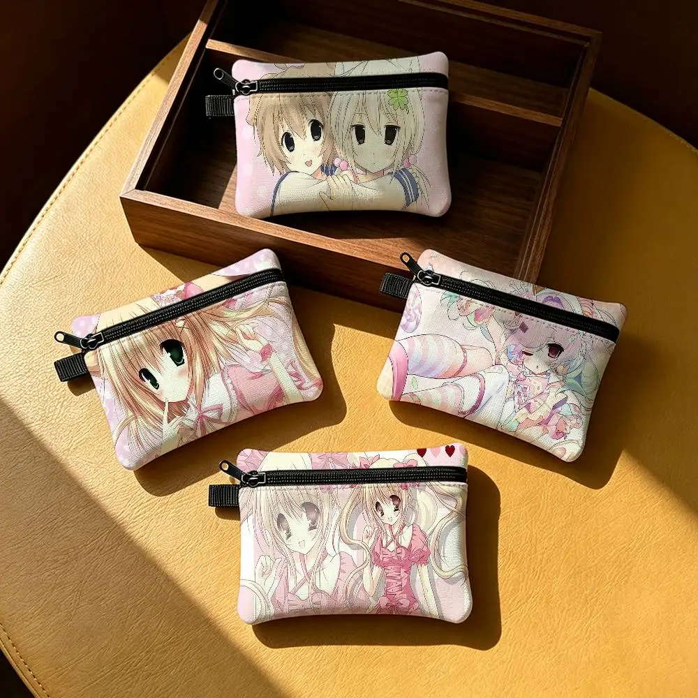 Cutecore Anime Girl Moe Y2k Art Waterproof Zippered Coin Purse – Lightweight Hanging Wallet For Coins ID Cards