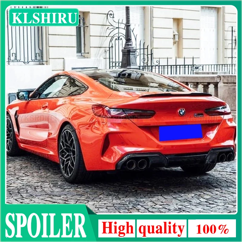 KLSHIRU For BMW 8 Series G14 G15 G16 840i 2020 Carbon Rubber Spoiler Tail Trunk Boot Wing Decoration Car Styling