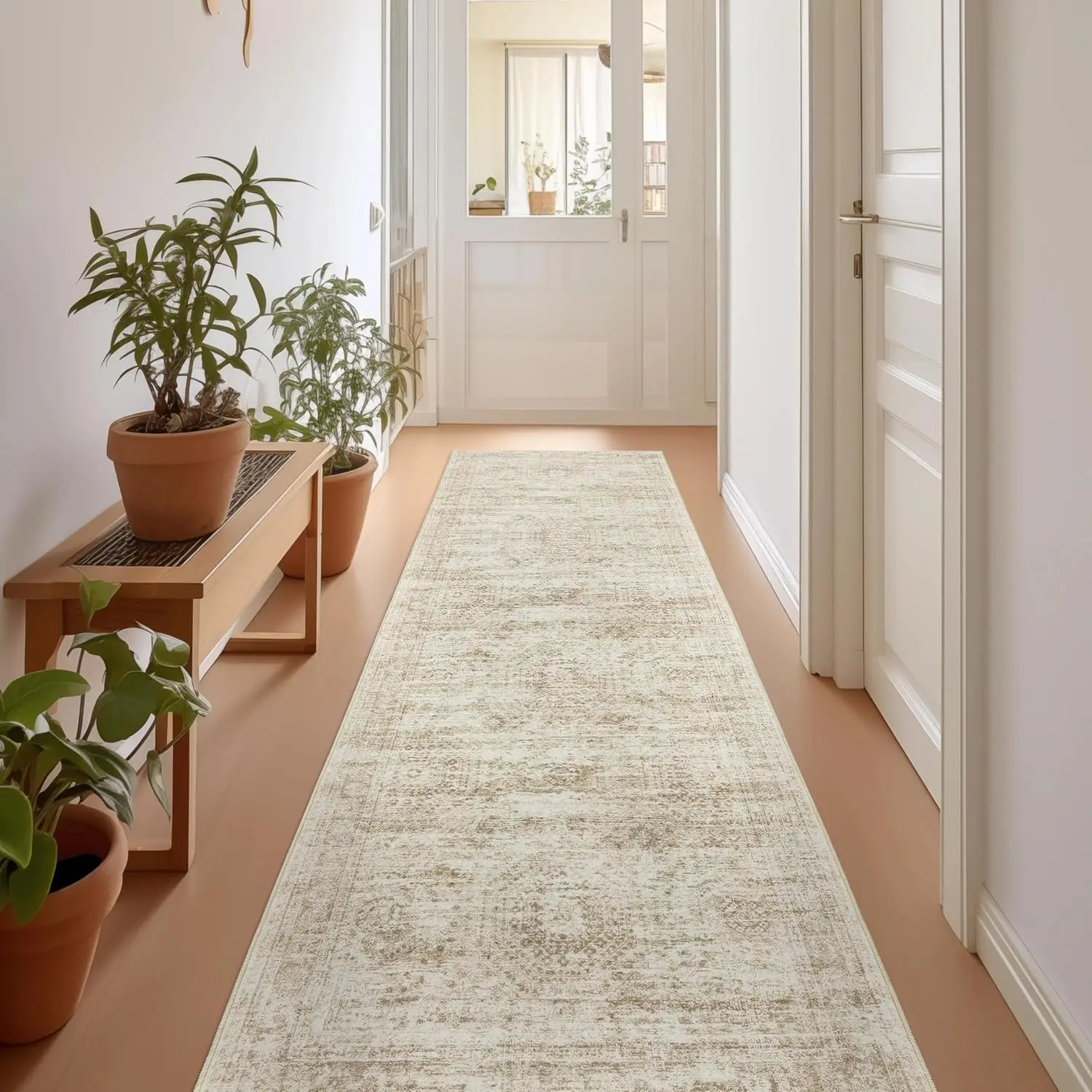 

Rug Runners for Hallways Non Slip - 2x8 Runner Rug for Bedroom, Washable Runner with Rubber Backing, Soft Low-Pile Carp
