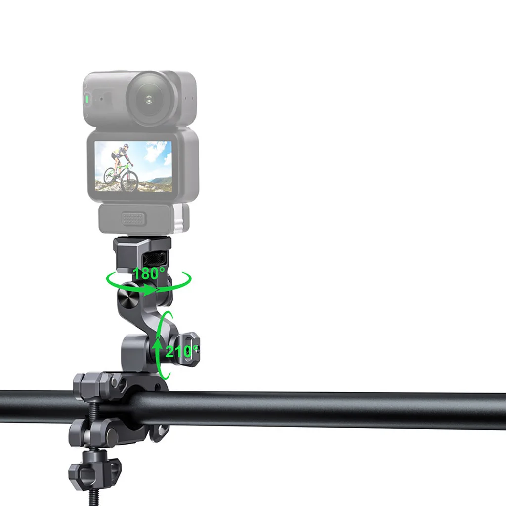 Universal 360° Rotation Bike Handlebar Mount Action Camera Holder for GoPro Insta360 DJI Anti-Vibration Motorcycle Bicycle Clip
