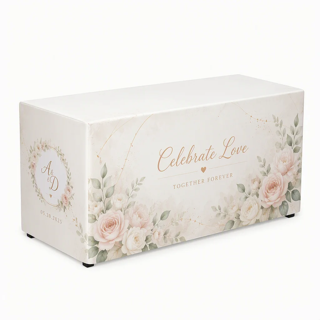 Custom Fitted Table Cover Black Stretch Tablecloth Personalized Printing for Wedding Event Party Trade Show Exhibition Display