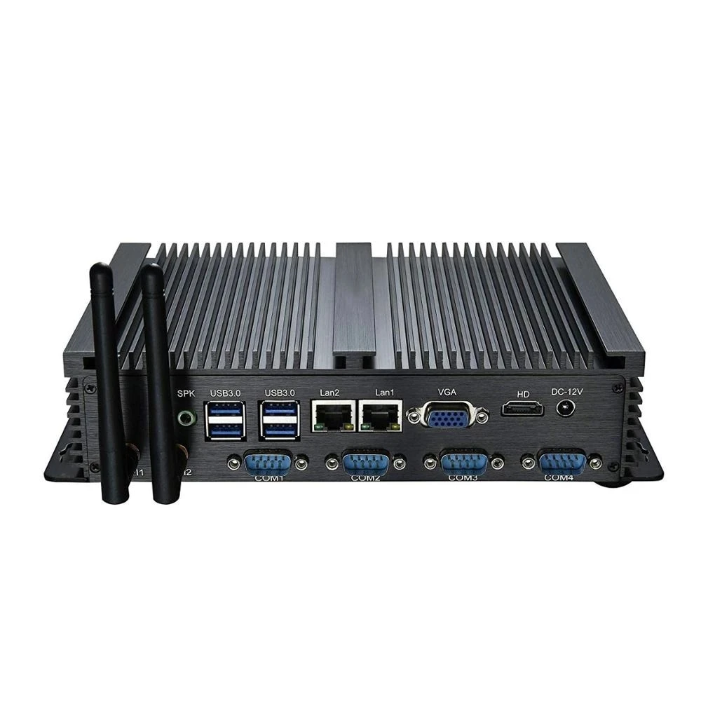 Barebone Fanless Industrial Mini PC Windows XP/7/8/10 Intel Core i5 3317U Desktop HTPC 2*Lans 4*RS232 COM  VGA Rugged Computer