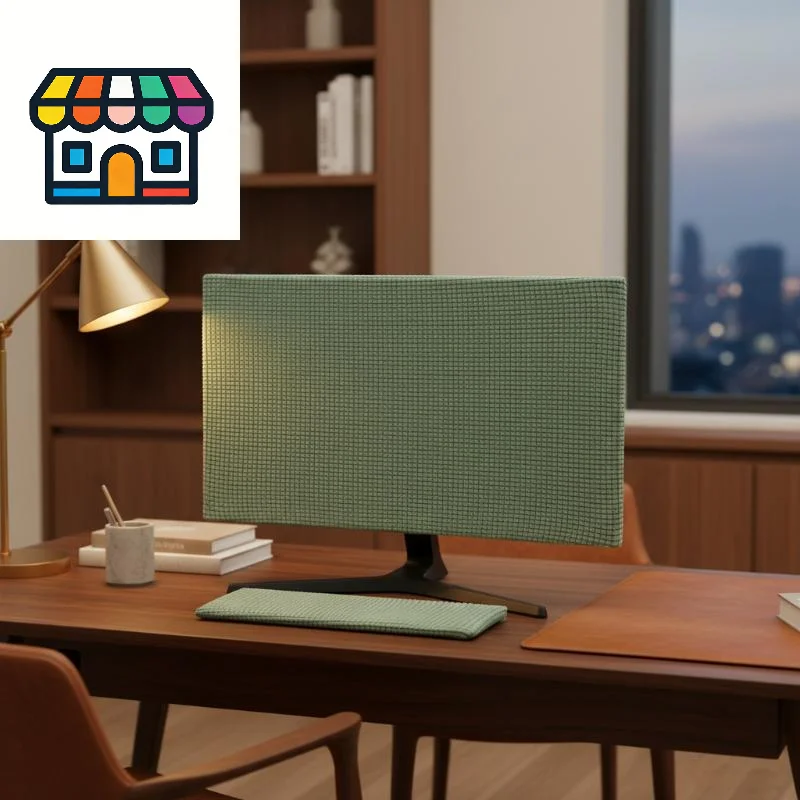 Fabric Dustproof Computer Screen Sleeve Fits 19-37 inch Monitors Ideal for Clean Work Environment