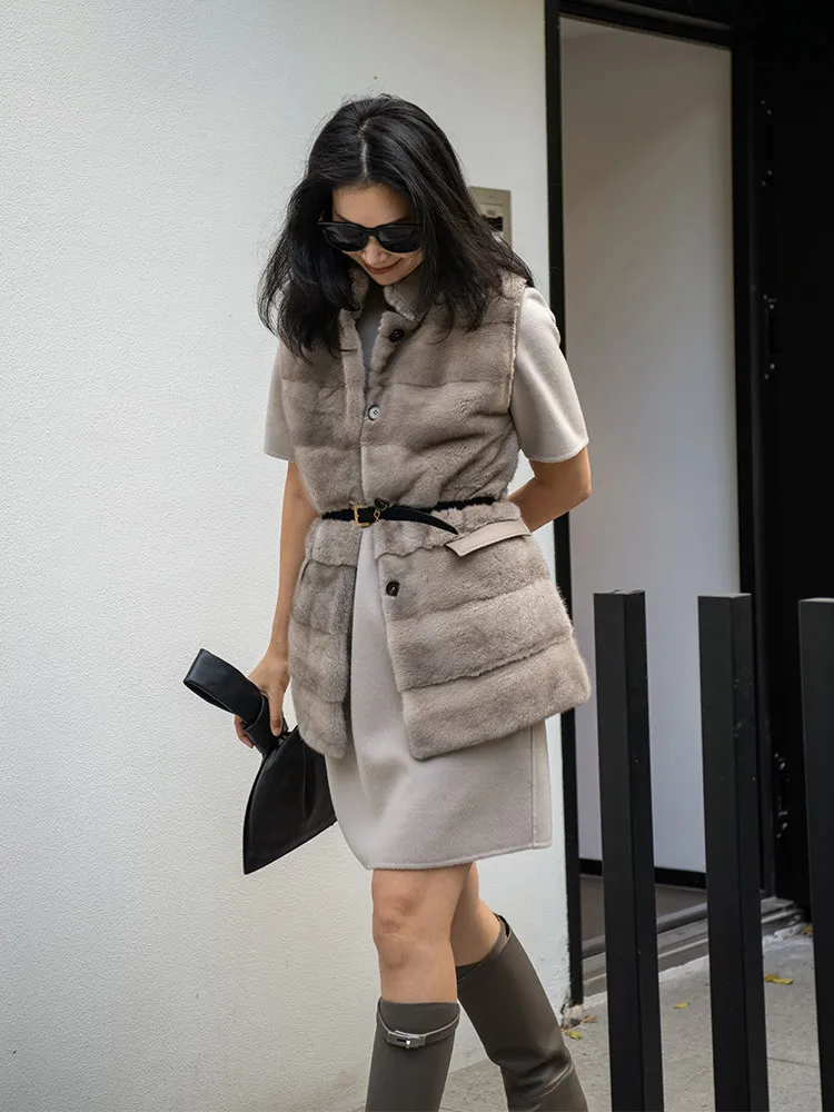 HDHOHR 2026 Real Mink Fur Vast Full Pelt Fur Coats High Quality Fashion Luxury Natural Mink Fur Jacket  Female Fur Warm Vast