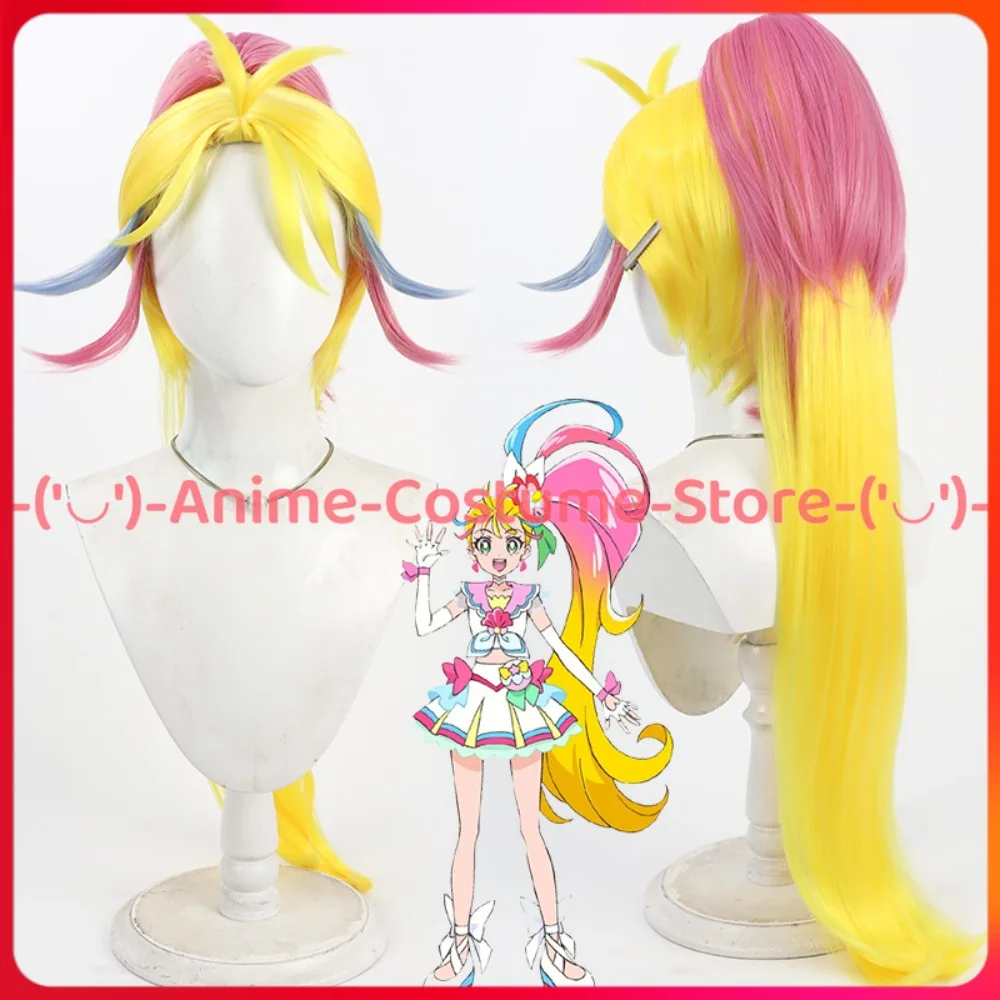 

Pretty Cure Cure Летний парик для косплея Аниме Игровой персонаж Хэллоуин Карнавальный костюм для вечеринки Парики Термостойкие синтетические волосы
