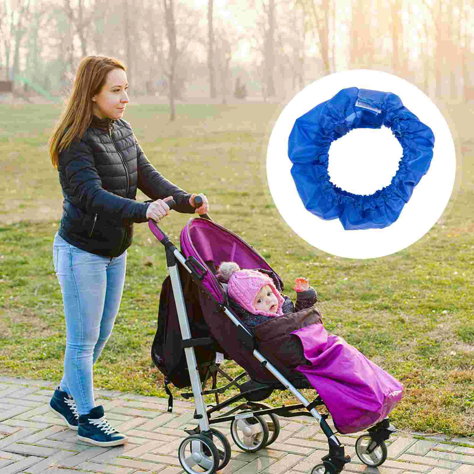 

4 Pcs Wheel Cover Accessory Stroller Wagon Anti-slip Wheelchair Protective Wheelchairs Protector Pushchair Covers Non-slip Dust