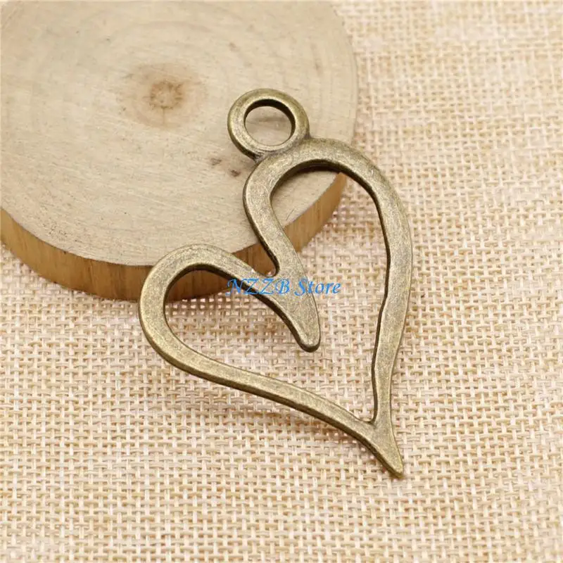 

T21F 10 20 PCS Metal Jewelry Making Set Heart Shaped DIY Components Heart Pendant