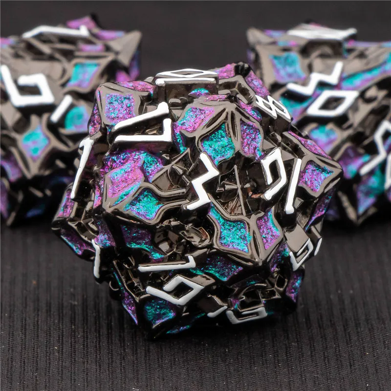 

OUKELANWO DND Metal Dice Set D&D, Polyhedral Dungeon and Dragon Role Playing Dice, D and D RPG Game Dice D20 D12 D10 D8 D6 D4