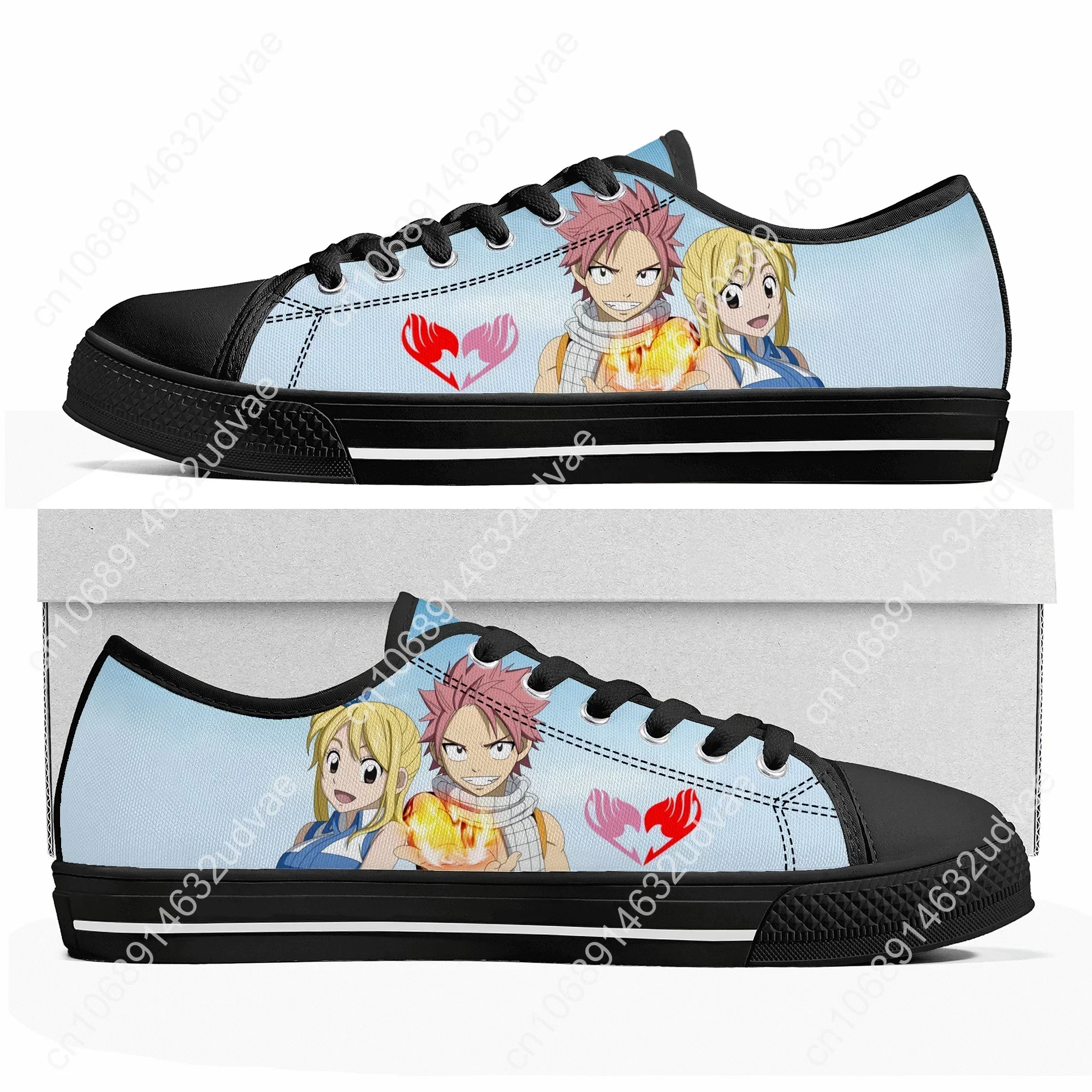 Fairy Tail Natsu Dragneel Low Top Sneakers Mens Womens Canvas High Quality Sneaker Casual Couple Shoes Custom Shoe 3