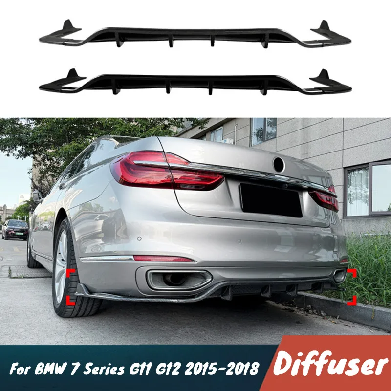Für BMW 7er Serie G11 G12 Standardausführung 2015-2018 Auto-Heckdiffusor Schutzabdeckung Spoiler Karosserie-Kit Tuning-Zubehör
