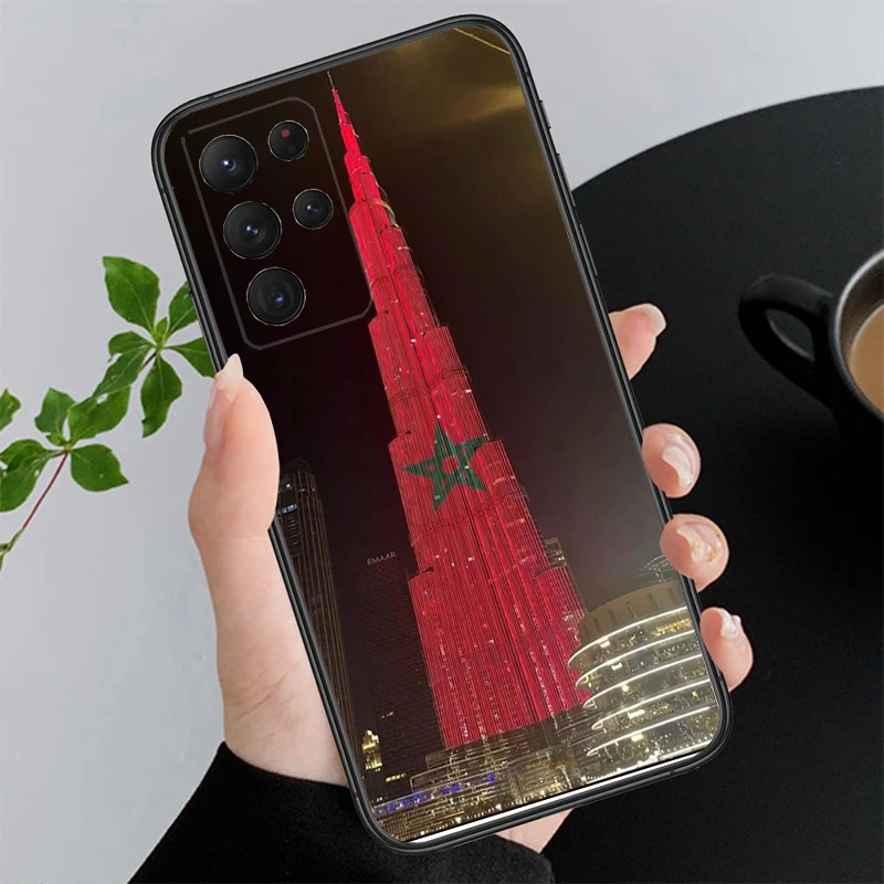 Morocco Flag Passport Phone Case For S24 S23 S22 S21 S20 Ultra S20 S22 S21 S23 S20 FE S24 Plus