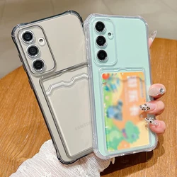 Case For Samsung Galaxy S25 Edge S24 FE S24 S23 S22 Ultra S21 Plus A17 A56 A55 A54 A53 A36 A15 A16 5G Card Bag Clear Phone Cover