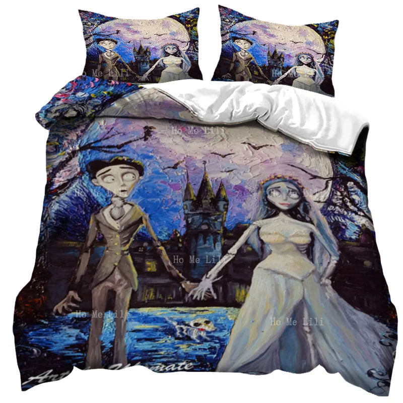 Zombie Bride And Groom Van Gogh's Starry Night Inspiration Duvet By Ho Me Lili Bedding Set