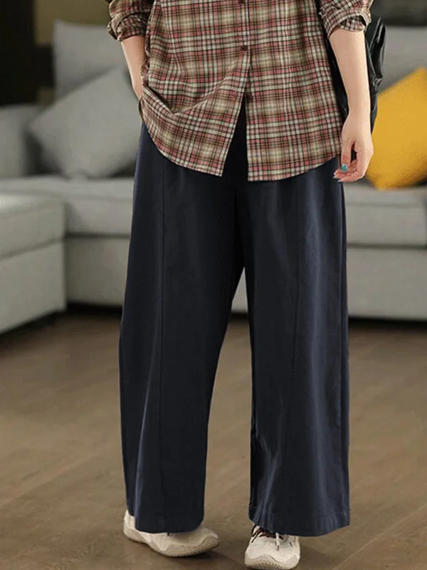 Rétro grande taille pantalon large décontracté coupe ample confortable coupe droite femmes automne Faion grande taille drapé pantalons décontractés