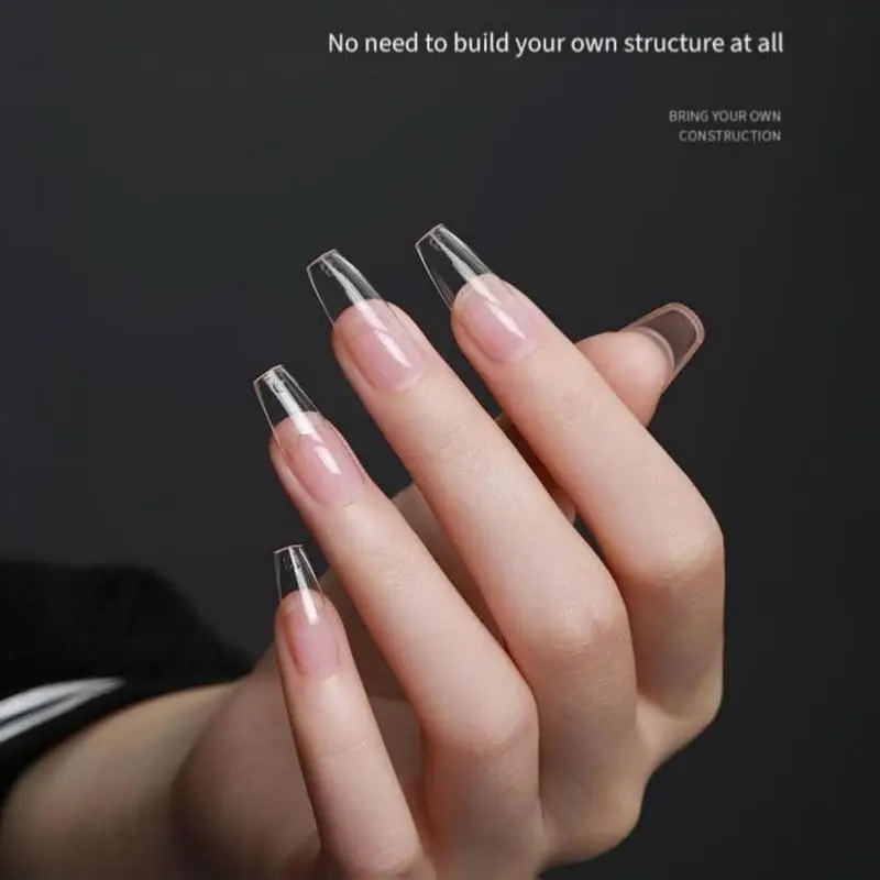 320 Stück Transparente Formgebende Nagelaufkleber Nahtlose Verlängerung Kurze Mandelform Quadratische Mittlere Trapezförmige Kurze Elliptische Nägel – Detail 8