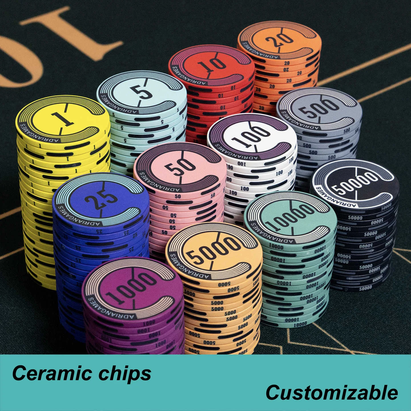 10pcs Poker Chips Ceramic Matte Texture Professional 39mm Baccarat Game Board Table Entertainment Set Texas Poker Botton Code