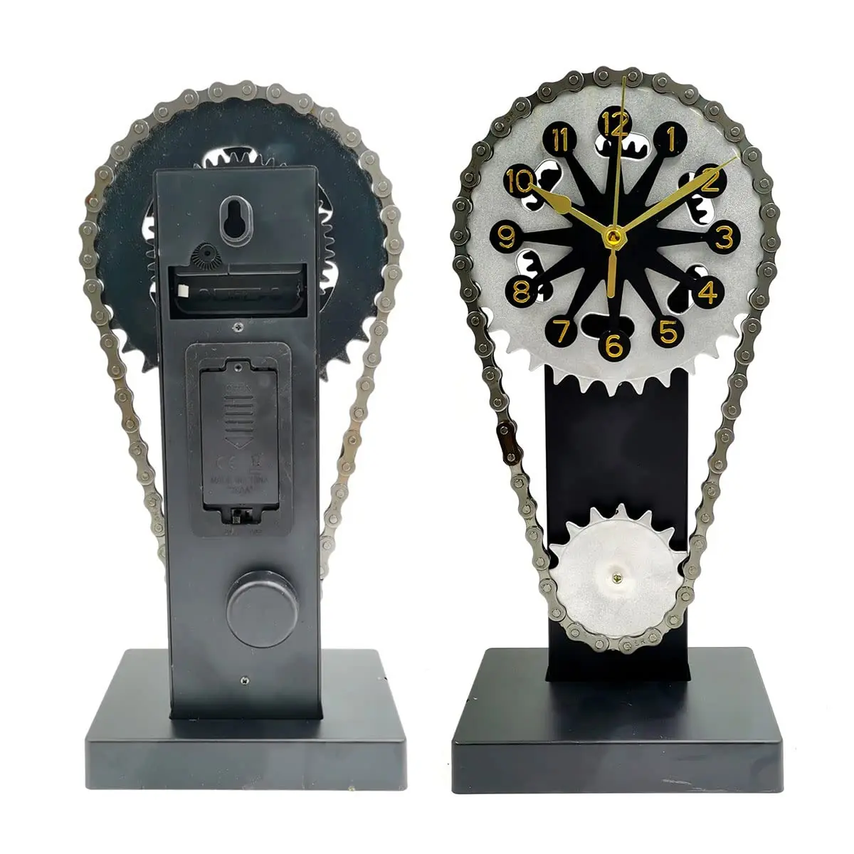 

Vintage Chain Gear Rotating Clock Mechanical Style Art Hands Desktop Clocks Halloween Bar Personalized Decorative Ornaments