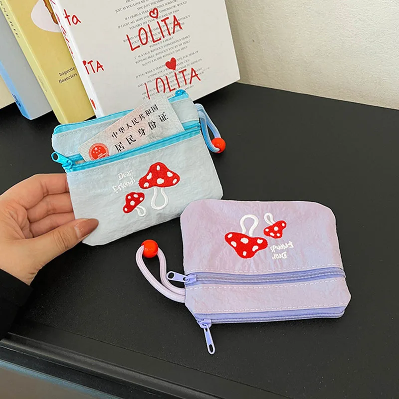 New Mini Lipstick Earphone Storage Bag Card Bag Small Change Bag Cute Cartoon Coin Purse Multi Layer Small Wallet