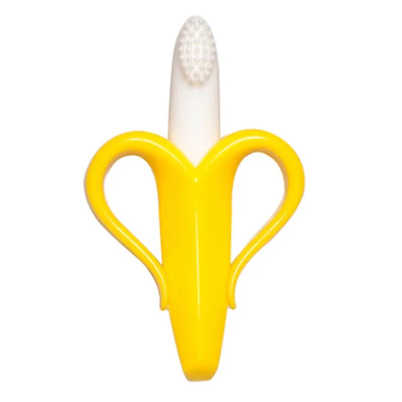 Silicone Banana Massaging Mordedor Escova de dentes do bebê Mastigar Brinquedos De Dentição, Mordidas Produtos