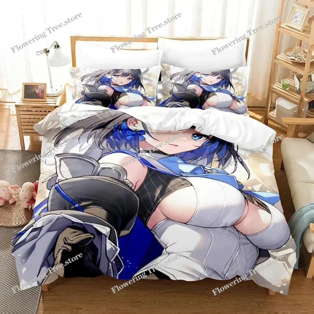 

3D Print Anime Ouro Kronii Bedding Set Duvet Cover Bed Set Quilt Cover Pillowcase Comforter king Queen Size Boys Adult
