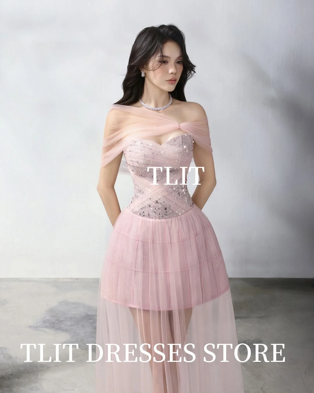 TLIT Fairy Candy Color Tulle Wedding Dress For Woman Off Shoulder Korea Wedding Dresses Photo Shoot Bridal Gowns  customized