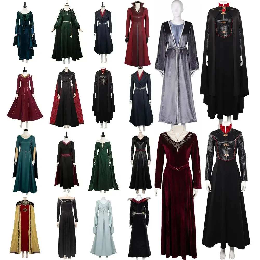 21 Style Princess Rhaenys Rhaenyra Cosplay Dress Suit TV Dragon 2 Cosplay Houses Costume Disguise Women Fantasia Medieval Outfit