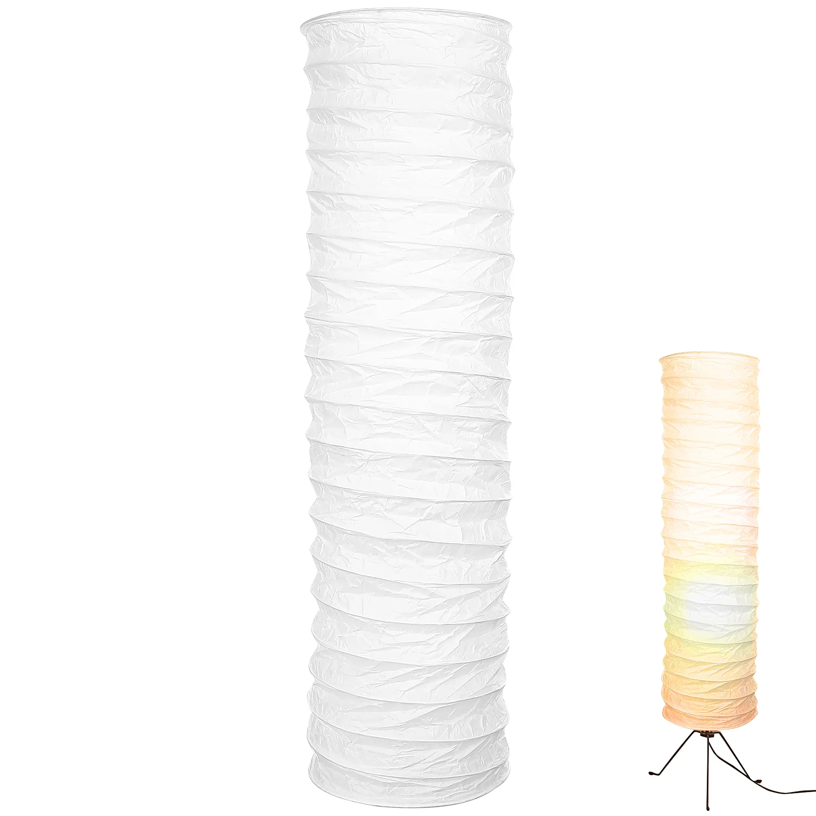 Black Floor Lamp Lampshade Accessory LED Light Cover Paper Design Simple Style White Decor