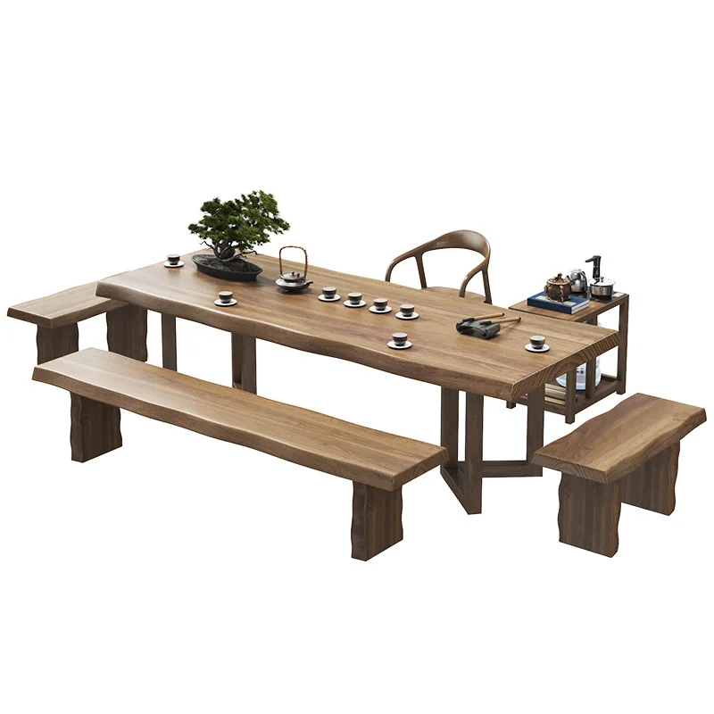 

New Chinese style, tea table, modern simplicity, home tea table and chair combination, living room, office, all solid wood