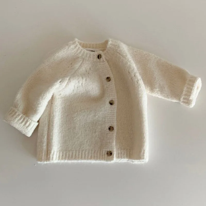 Autumn New Kids Knit Cardigan Fashion Knitwear Toddler Baby Girls Solid Knitted Tops Single Breasted Jacket Boys Sweater Coat