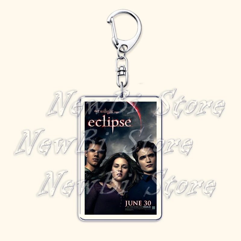 Twilight Vampire Movie Keychain for Accessories Bag Bella Swan Edward Cullen Eclipse Pendant Key Chain Keyring Jewelry Fans Gift