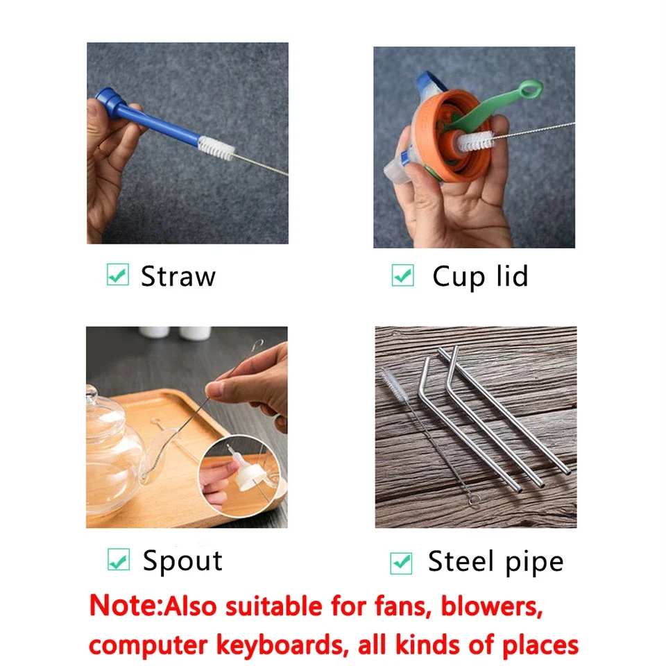 1/10/80Pc Stainless Steel Straw Cleaning Brush Weed Pipe Cleaning Glass Hookah Smoking Cachimba Pipas Fumar Feeding Bottle Brush view 4