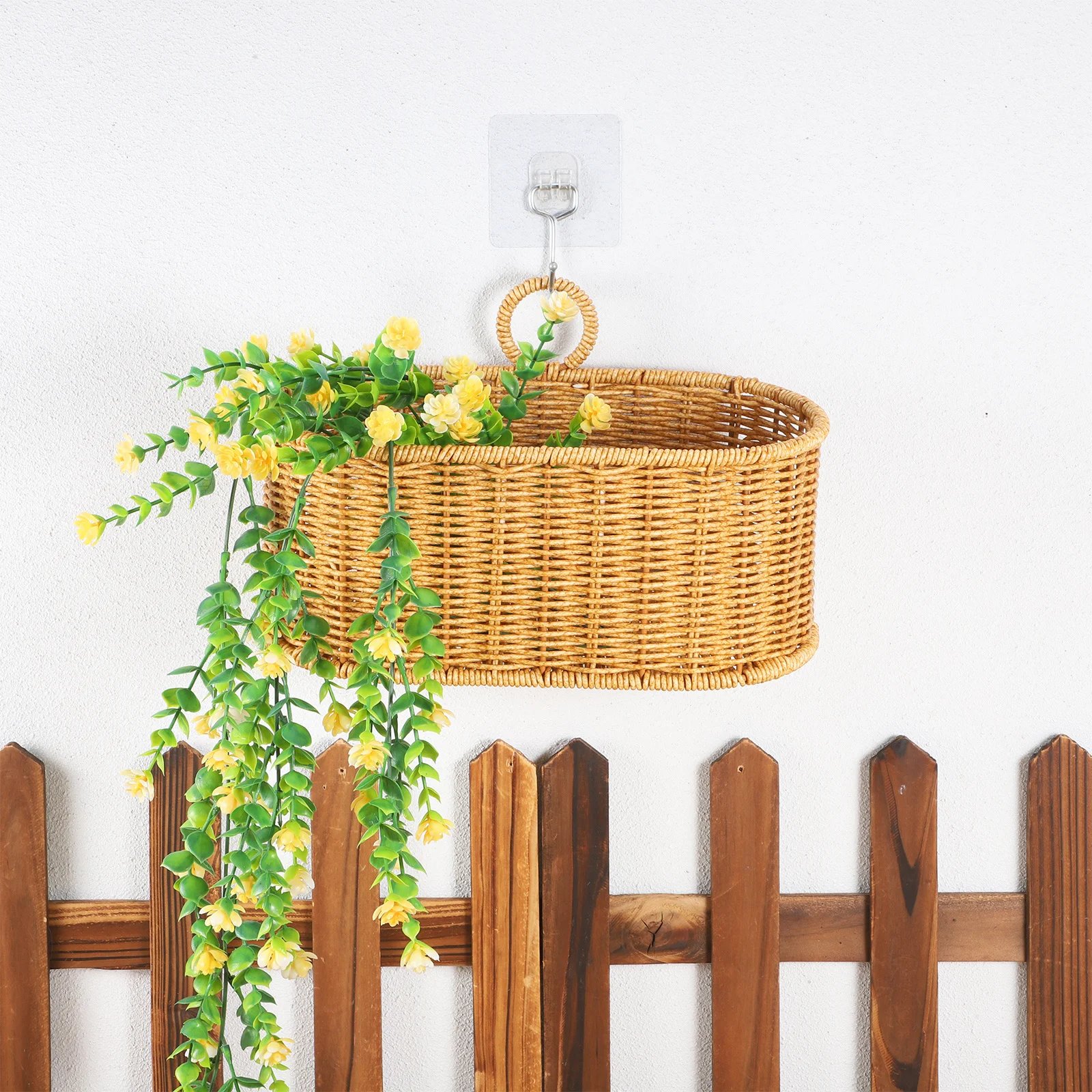 

Wall Hanging Basket Woven Large Capacity Kitchen Storage Basket for Ginger Onion Garlic Vegetable Fruit Organizer
