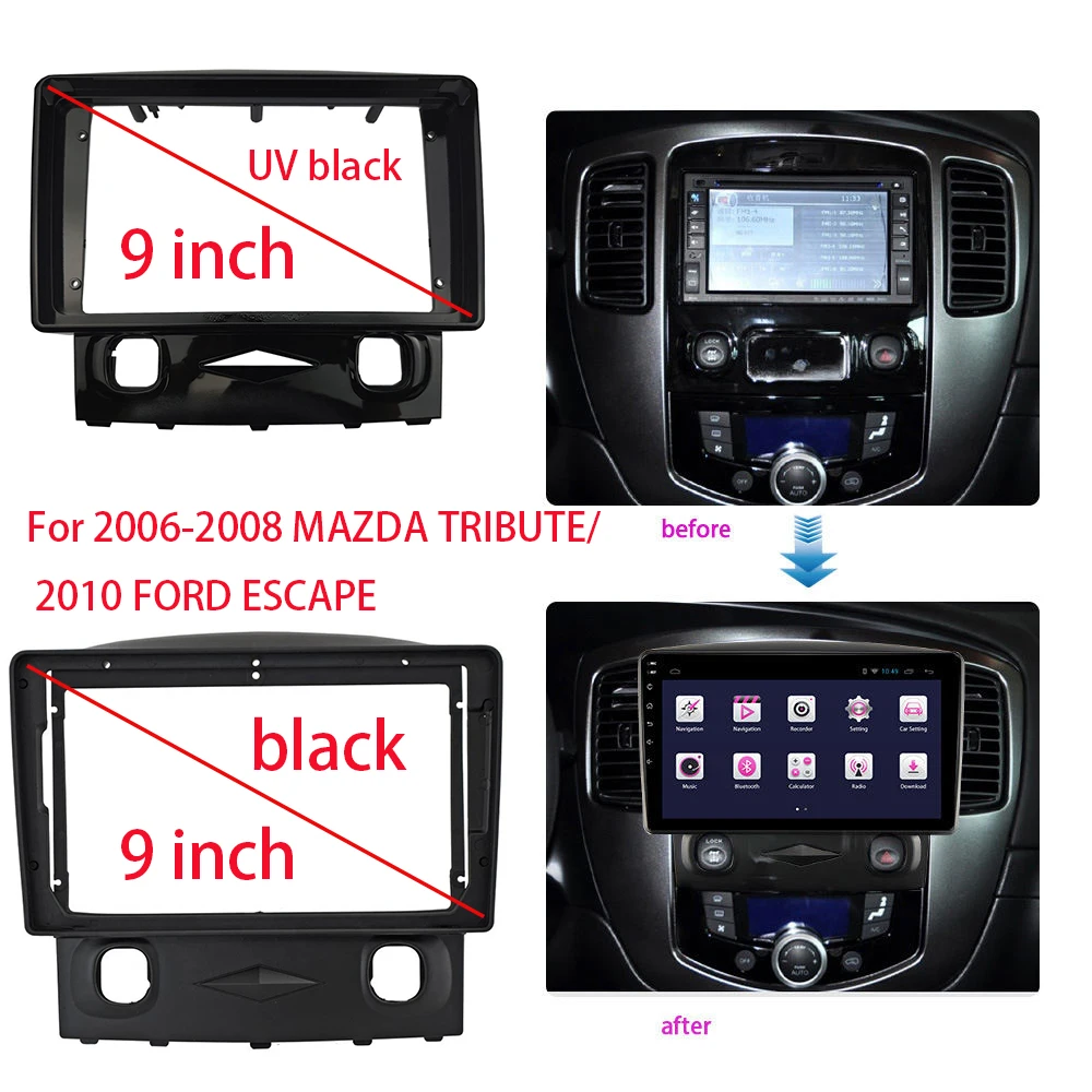 

Жгут проводов автомобильной навигации для Mazda Tribute 2006-2008/Ford Escape 2010, универсальная рамка для Android GPS-видеоплеера