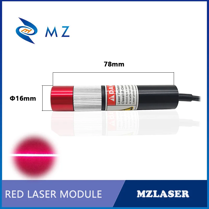 Adjustable Focusing D16mm 650nm 20mW Glass Lens Red Line Laser Module+Bracket+Power Supply