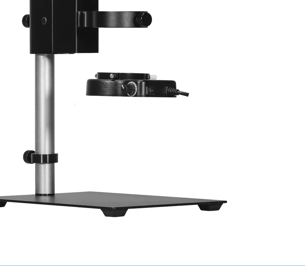 Lâmpada e base para lentes de microscópio